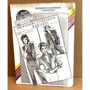 Stretch & Sew 5625 Shawl Cardigan and Vest Sewing Pattern